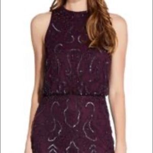Adrianna Papell Beaded Mermaid Blouson Dress